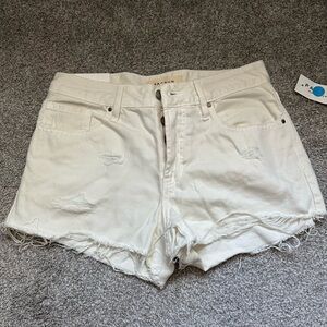 PacSun Cream Mid Rise Jean Shorts